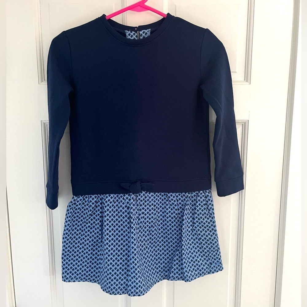 Vineyard Vines Girls Size Small (size 7-8) Navy Blue Sweatshirt Dress, New